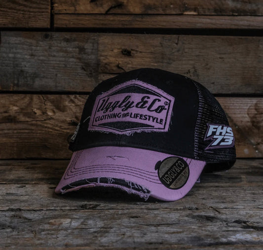 Fenton Seabright Pink & Black Weathered Diamond Cap
