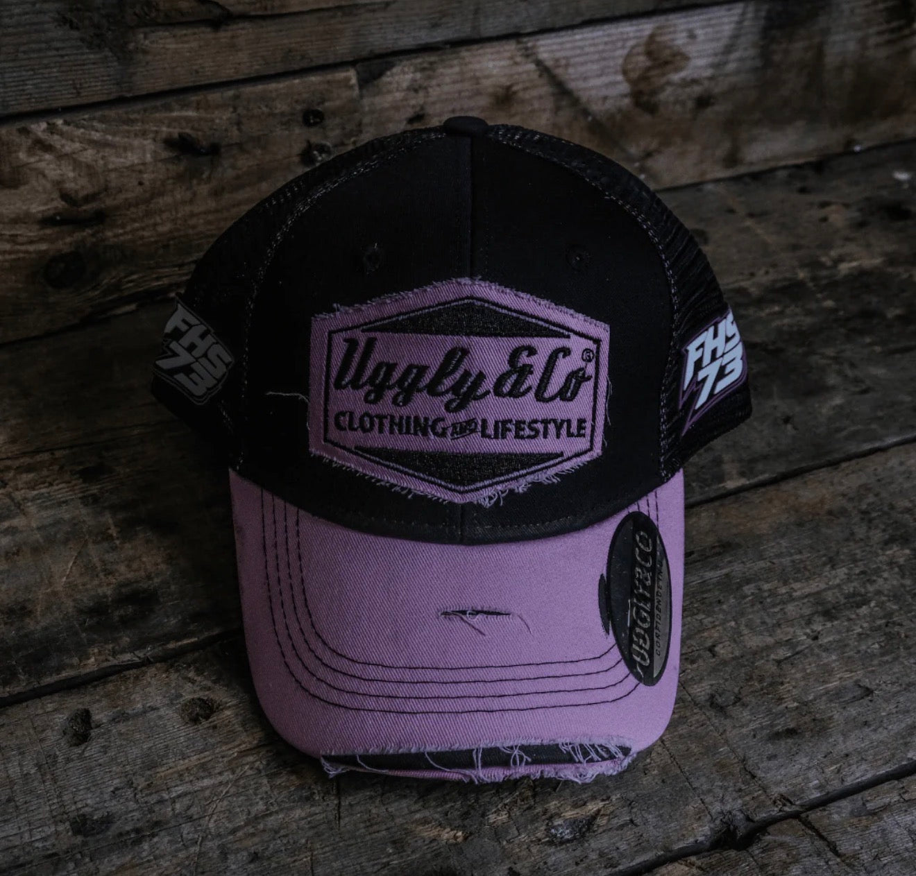 Fenton Seabright Pink & Black Weathered Diamond Cap